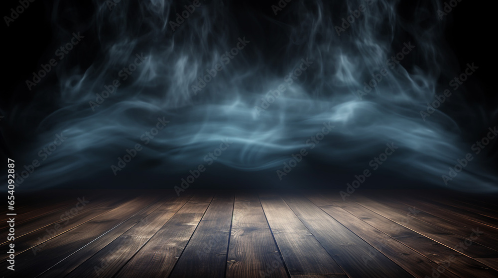 Abstract Background of Empty Dark Scene with Wooden Old Floor Abstract Background of Empty Dark Scene with Wooden Old Floor