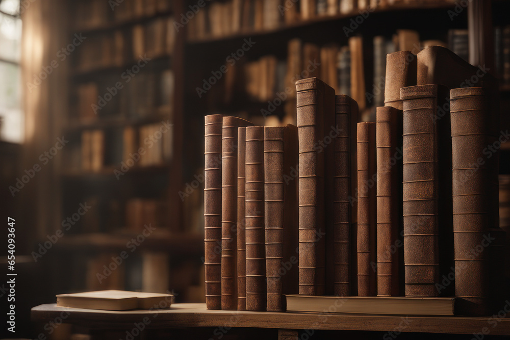 stack of books in a library stack of books in a library