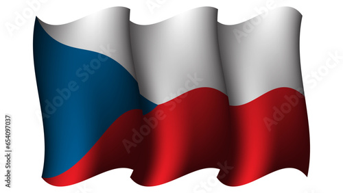 czech republic waving flag design vector illustration