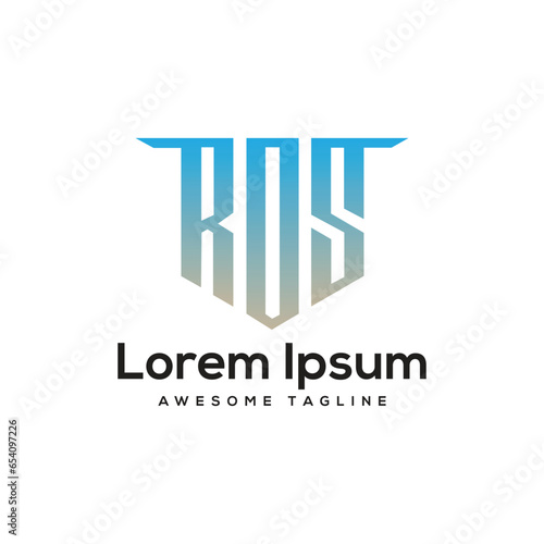 ROS Letter Logo Design Free Icon