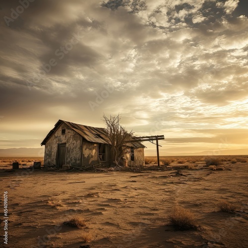 Forgotten Home Relic: A Decaying Desert Dwelling. Generative AI 6
