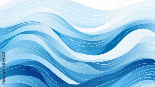 Blue water wave sea line pattern background vector illustration.