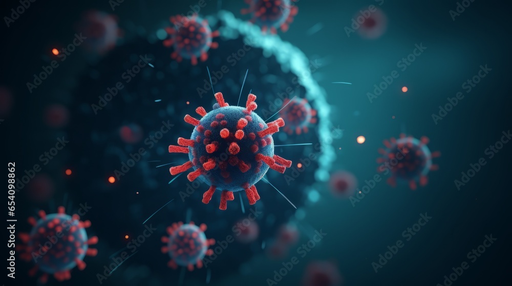 Microscope virus close up Microscope virus close up