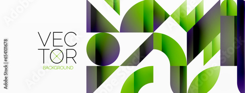 Abstract masterpiece formed by delicate interplay of circles, squares, and triangles. Geometric elements converge in harmonious chaos, evoking sense of modern creativity. Symphony of shapes