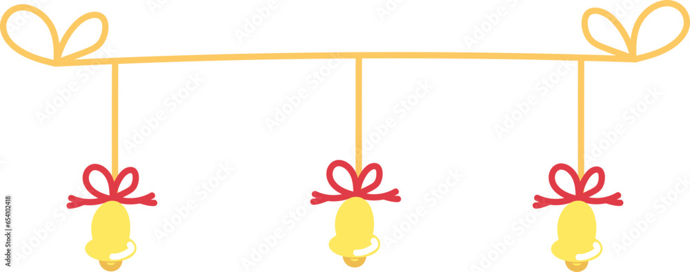hand drawn christmas bells isolate hand drawn christmas bells isolate