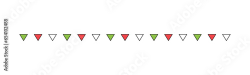 Flag Separator Border illustration line triangle pattern for Christmas theme concept for holiday time winter season