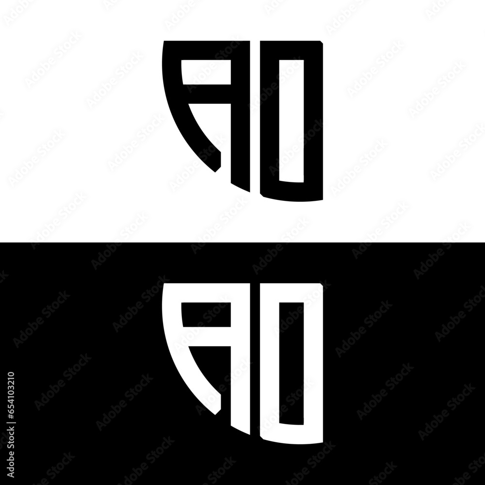 AO letter logo design with a circle shape. AO circle and cube shape ...