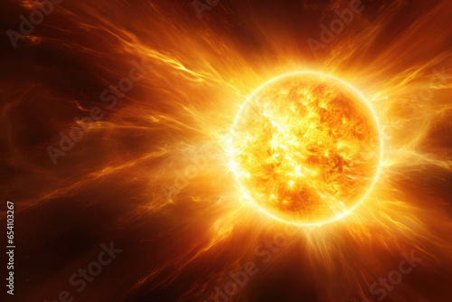 Hot sun in space