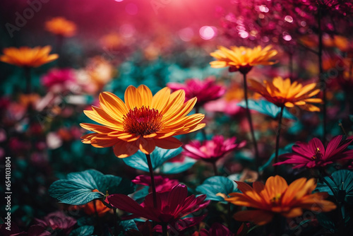 Abstract flower shiny background © Kamrun