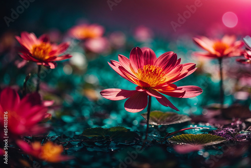 Abstract flower shiny background