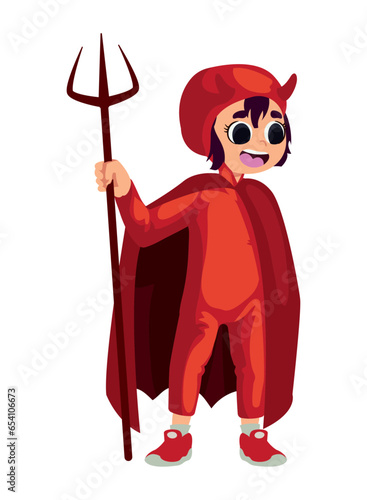 halloween kid disguised devil girl
