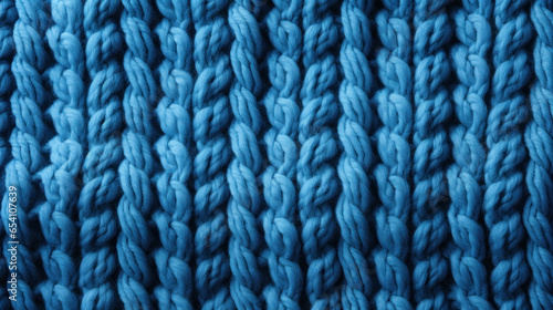 Сlose up blue knitted texture