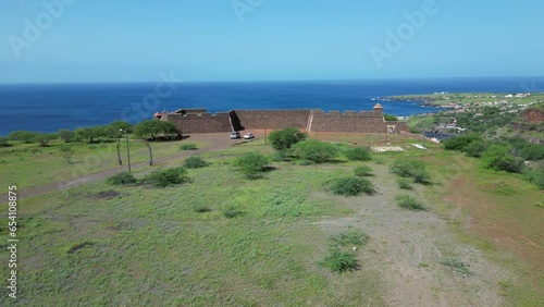 Cidade Velha Sao Filipe Royal Fortress Aerial View. The oldest city in the Republic of Cape Verde. The Republic of Cape Verde is an island country in the Atlantic Ocean. Africa.