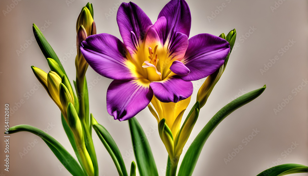 Freesia's Charm: Captured in Colored Pencil Art.(Generative AI) Freesia's Charm: Captured in Colored Pencil Art.(Generative AI)