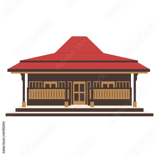Red Roof Brown Joglo | Indonesian Traditional Houses photo