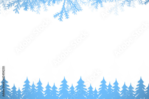 Digital png illustration of blue and white christmas trees repeated on transparent background