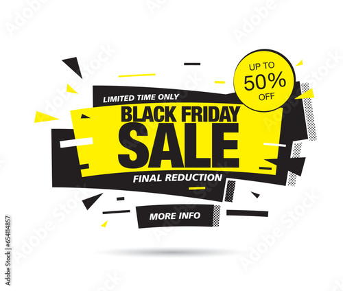 black friday sale banner layout design, vector ilustration