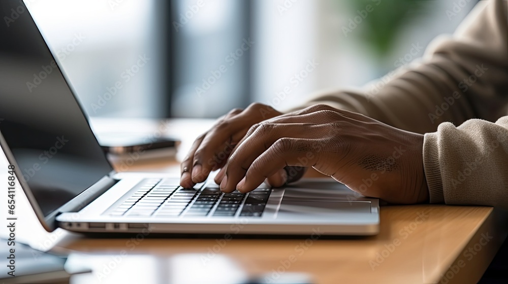 person working on laptop.owner online store person working on laptop.owner online store