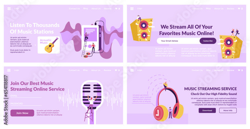 Web banner set for music streaming service promo