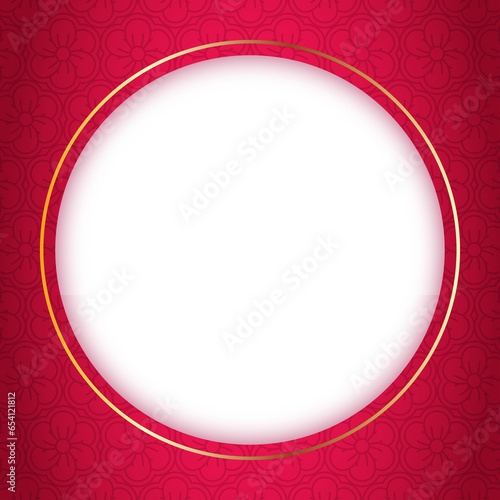 Chinese round red frame background vector