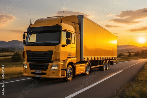  Logistics import export and cargo transportation industry concept of Container. Logistics by container truck