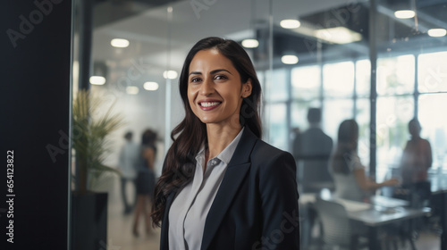 Kazakhstan mature businesswoman standing relaxation in the office