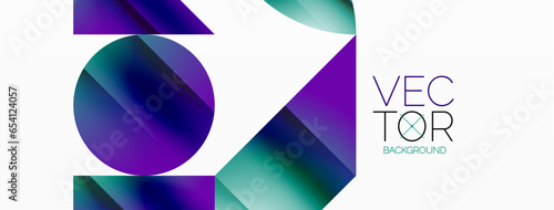 Serene gradient template. Circles and triangles mingle in minimalist perfection. Gentle fusion of forms and hues creates balanced yet captivating backdrop, embodying modern sophistication