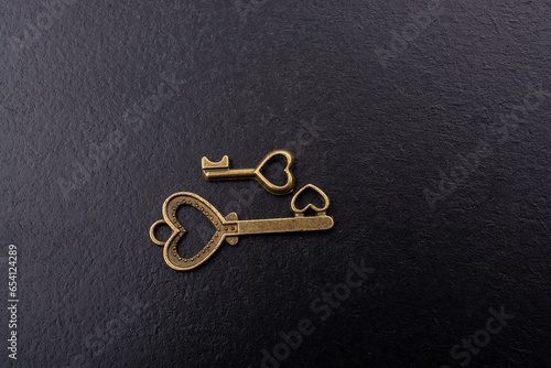 Retro style metal keys as love concept