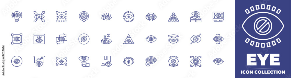 Eye line icon collection. Editable stroke. Vector illustration ...