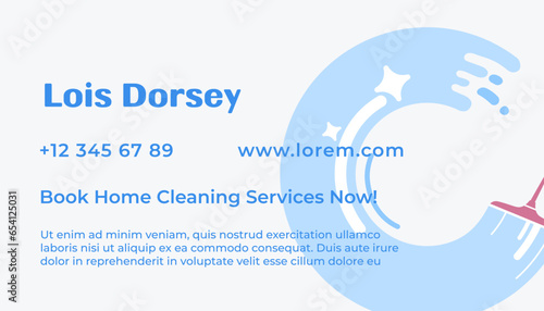 Book home cleaning service now, business card