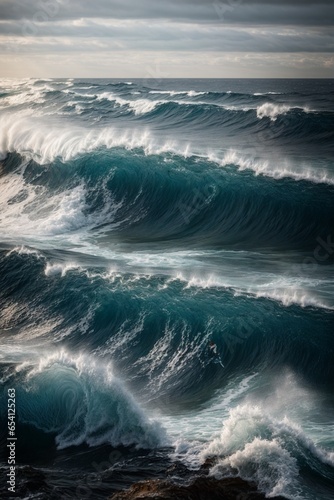 Ocean wave breaking on the beach