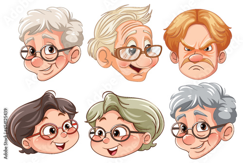 Mixed Age Group Expressions: Elderly, Kid, and Father