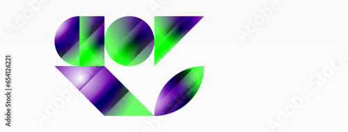 Serene gradient template. Circles and triangles mingle in minimalist perfection. Gentle fusion of forms and hues creates balanced yet captivating backdrop, embodying modern sophistication