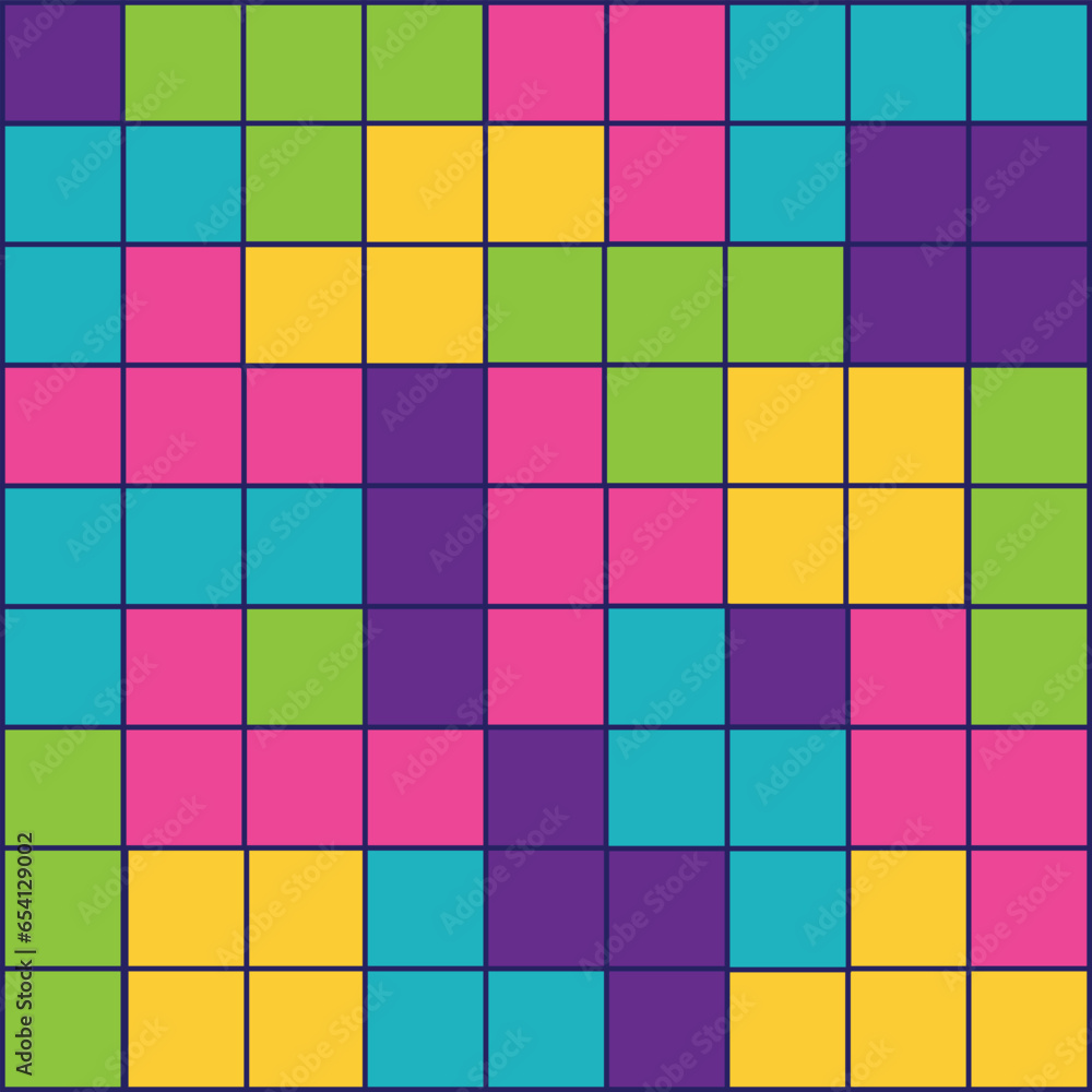 Colorful tetris bricks