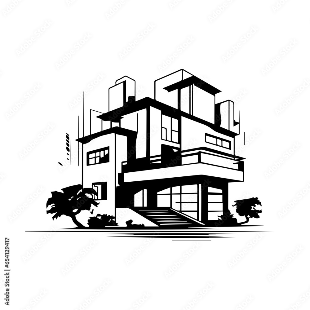 Real Estate Logo Monochrome Design Style