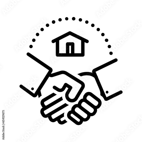 Black line icon for Estate broker