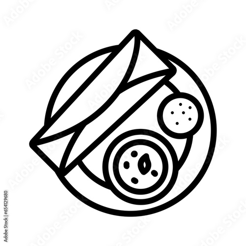 Black line icon for Ethnic cuisine