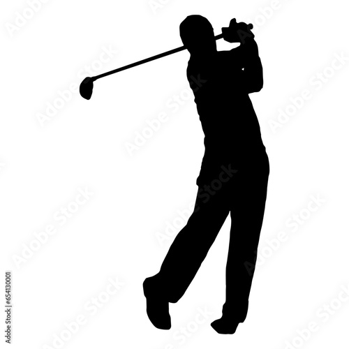 Illustration golf player silhouette vector