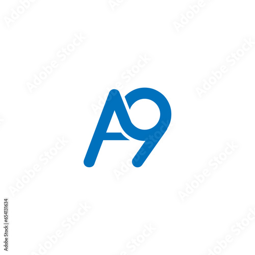 A9 or 9a abstract monogram logo design photo