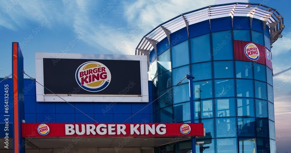 Bologna Italy September 23, 2023 Burger King Retail Fast Food
