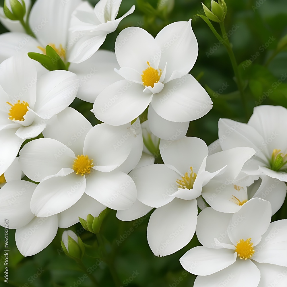 Fototapeta premium white petaled flowers AI Generated Image.