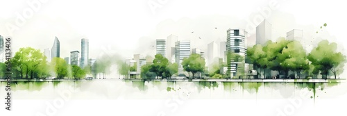 Urban planning and landscaping project. It features a comprehensive layout of a city, including buildings, parks, and roads, demonstrating the intricate process of urban development and design.