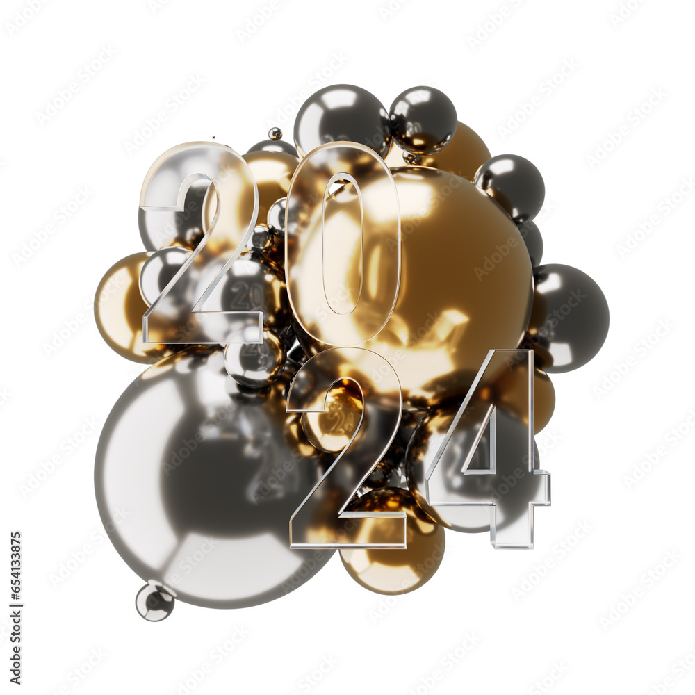 2024 title made glass material among with spheres of gold and steel depth of field. 2024 title made glass material among with spheres of gold and steel depth of field.