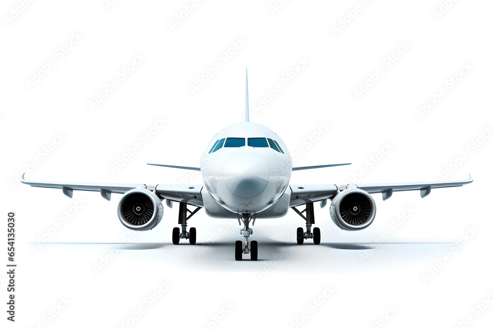 Airplane Image Royalty Isolated On a White Background, Generative AI Airplane Image Royalty Isolated On a White Background, Generative AI