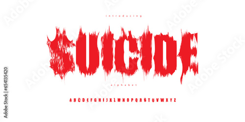 suicide blackmetal bloody font alphabet horror mystic halloween