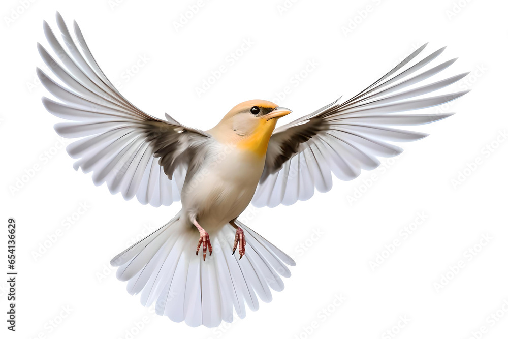 Obraz premium Cute Vivid Flying Bird Isolated On Transparent Background, Generative AI