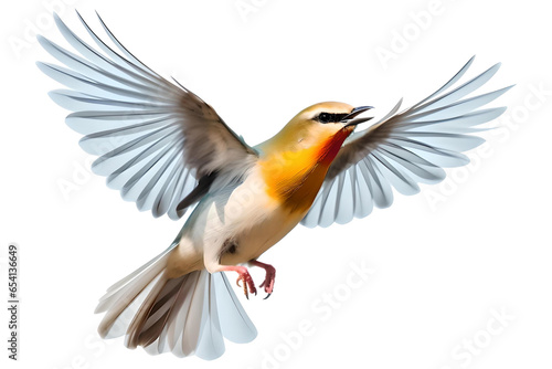 Cute Vivid Flying Bird Isolated On Transparent Background  Generative AI