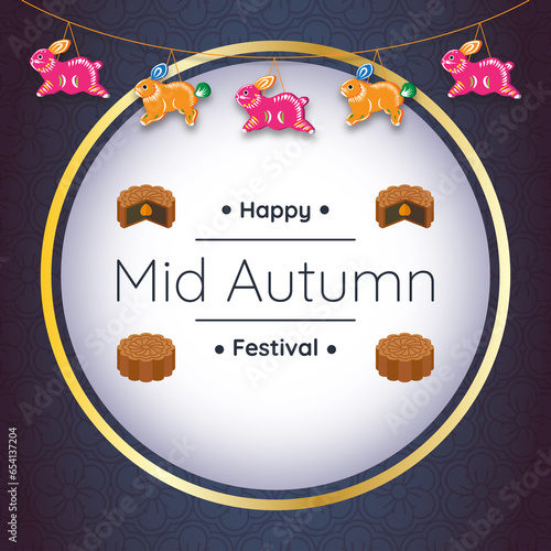 Happy Mid Autumn Festival greeting vector