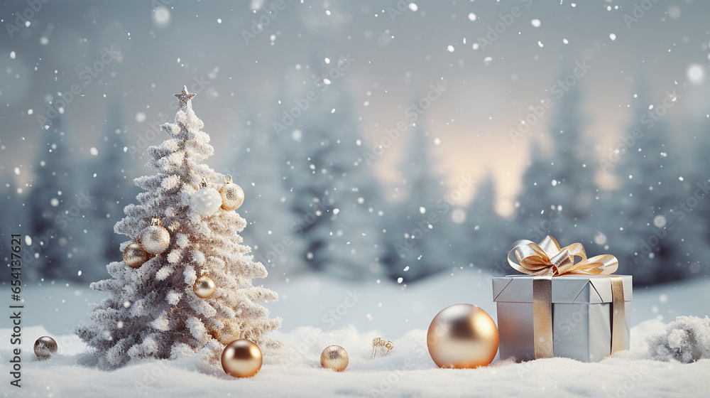 christmas background,gift box,christmas ball on tree