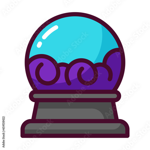 Crystal ball line filled icon